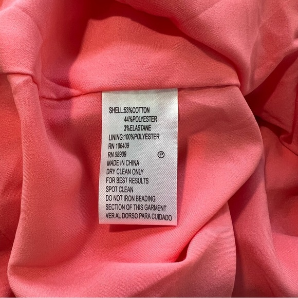 Antonio Melani Sleeveless Sheath Dress Beaded Neckline Coral Career Party Size 4 - Picture 7 of 7